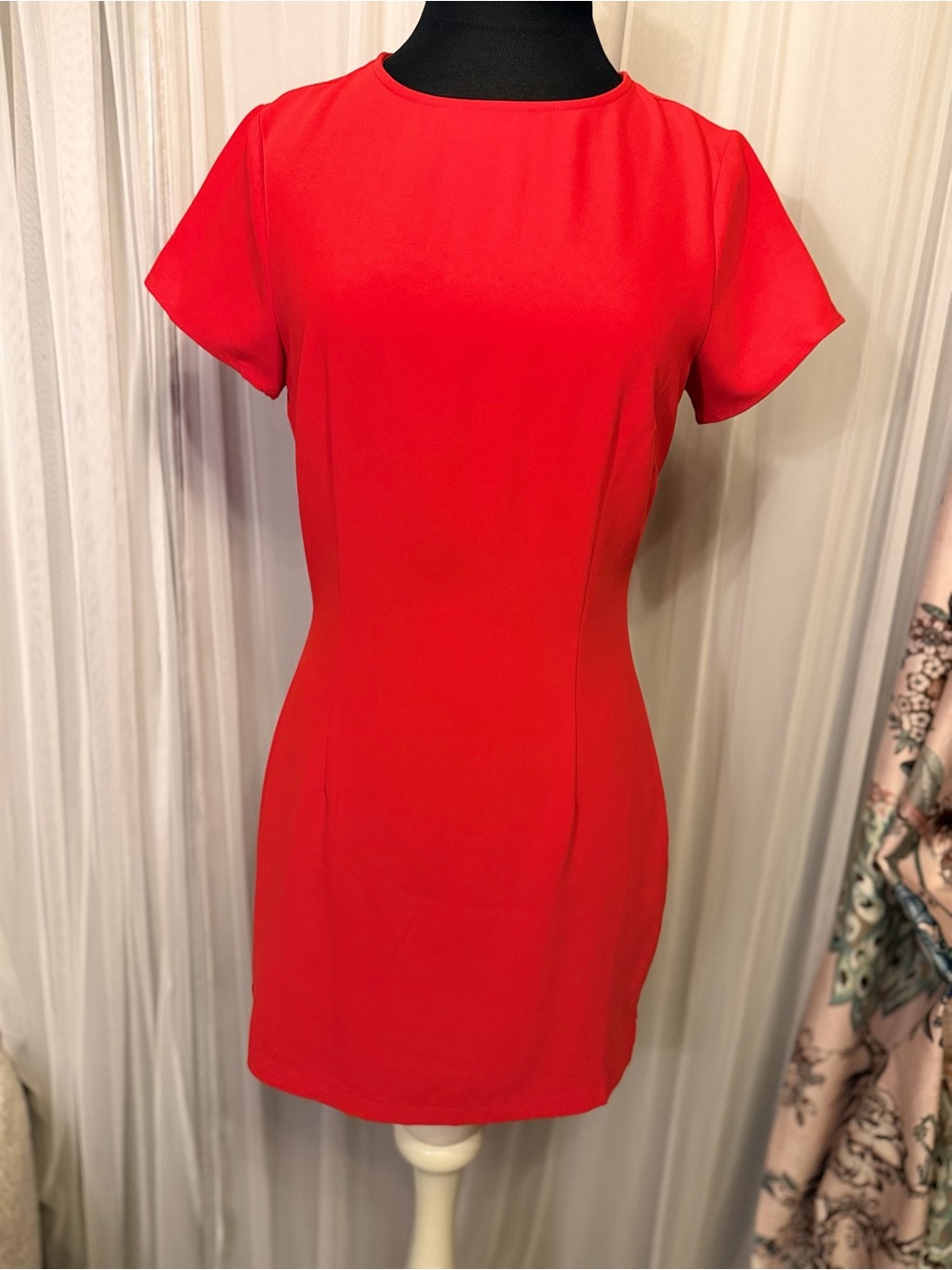 Superdown Red Bodycon Mini Dress Size XS Short Sleeve Party Cocktail